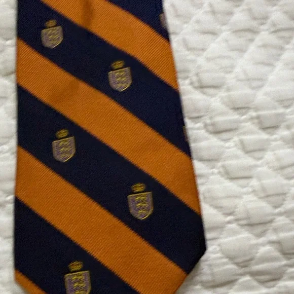 Polo by Ralph Lauren Blue and Orange Crest Tie - Picture 2 of 6